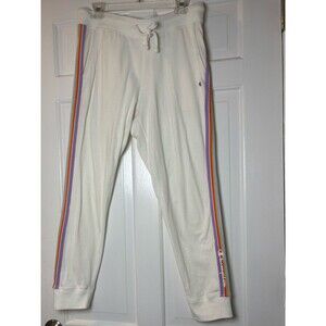 Champion Cream Retro Joggers with Rainbow Side Stripes Champion Women’s M